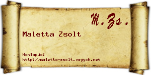 Maletta Zsolt névjegykártya